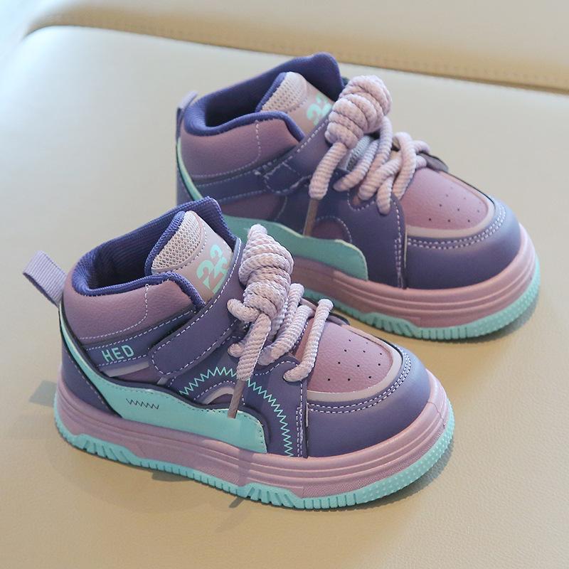 Children's Sports Shoes 2025 Spring and Autumn New Boys' Casual Board Shoes High-top Girls' Bread Shoes Soft-soled Baby Shoes List