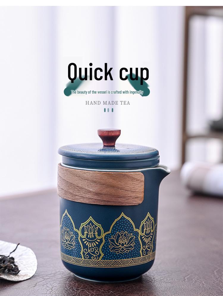 Portable Kung Fu Tea Set: One Pot, Three Cups - Perfect for Outdoor Quick-Serve and Business Gifts