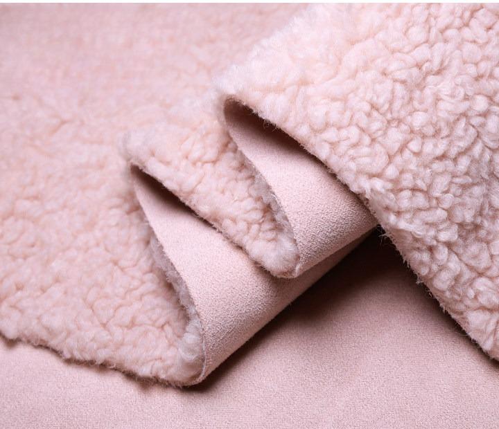 Suede Velvet Composite Lamb Wool Fabric Winter Thickening Warm for Diy Sewing Clothing  Wholesale Cloth