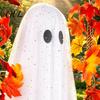 Fernbedienung LED Geisterlichter Schwingende Outdoor-Dekoration, Großer Halloween-Hänger mit Ahornblatt Leuchtendes Gaze-Anhänger Ranke Und für Baum, Veranda, Hof,