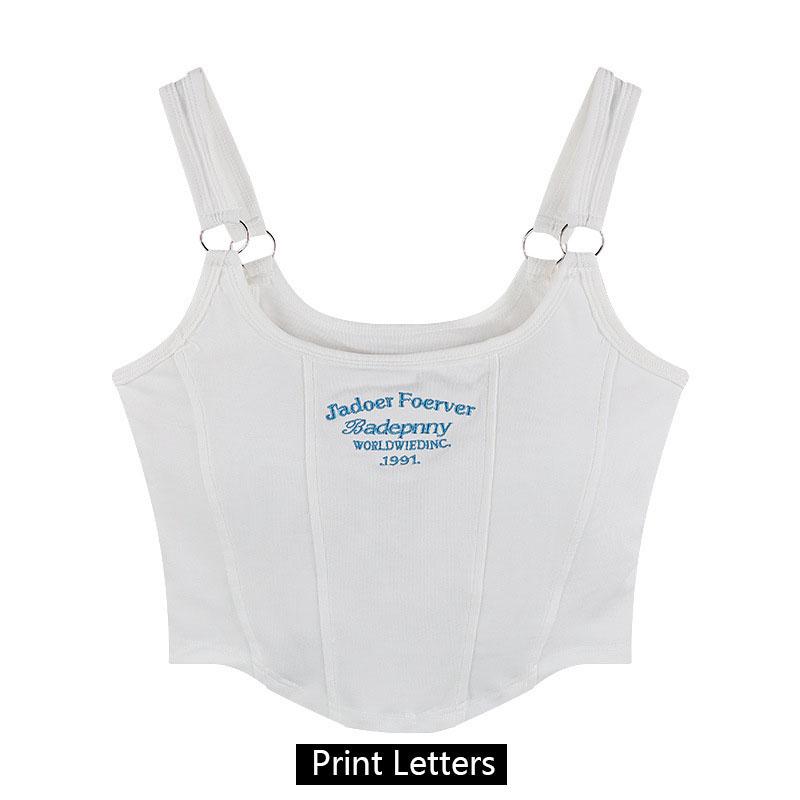 

Женский укороченный топ без рукавов, топы на бретелях, сексуальный жилет с буквами, однотонная короткая женская футболка, укороченный топ на бретельках с подкладкой для бюстгальтера One Size белый