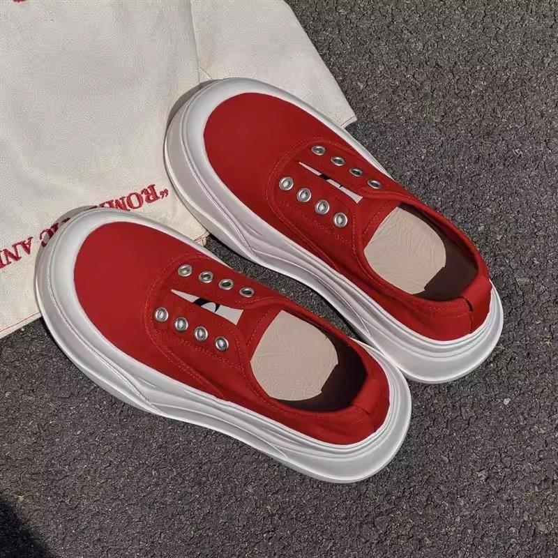 Breathable foam platform canvas shoes, little white shoes, women's summer and autumn new women's shoes, casual versatile board shoes