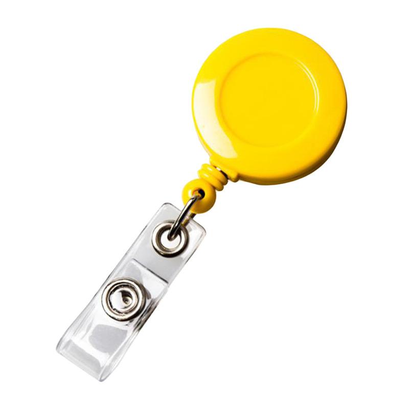 Solid Color Horizontal Vertical Employee Staff ID Work Card Cover with Retractable Badge Reel Lanyard Badge Pass Bus Card Holder