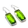 Peridot Gemstone Handmade 925 Sterling Silver Jewelry Earring 2.01" M2f06