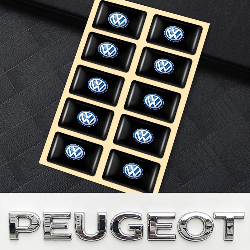 Car Styling 3D Epoxy Stickers Auto Interior Decoration Decals For VW Golf Amarok T5 Phaeton Teramont ID3 Tiguan T-Cross Passat