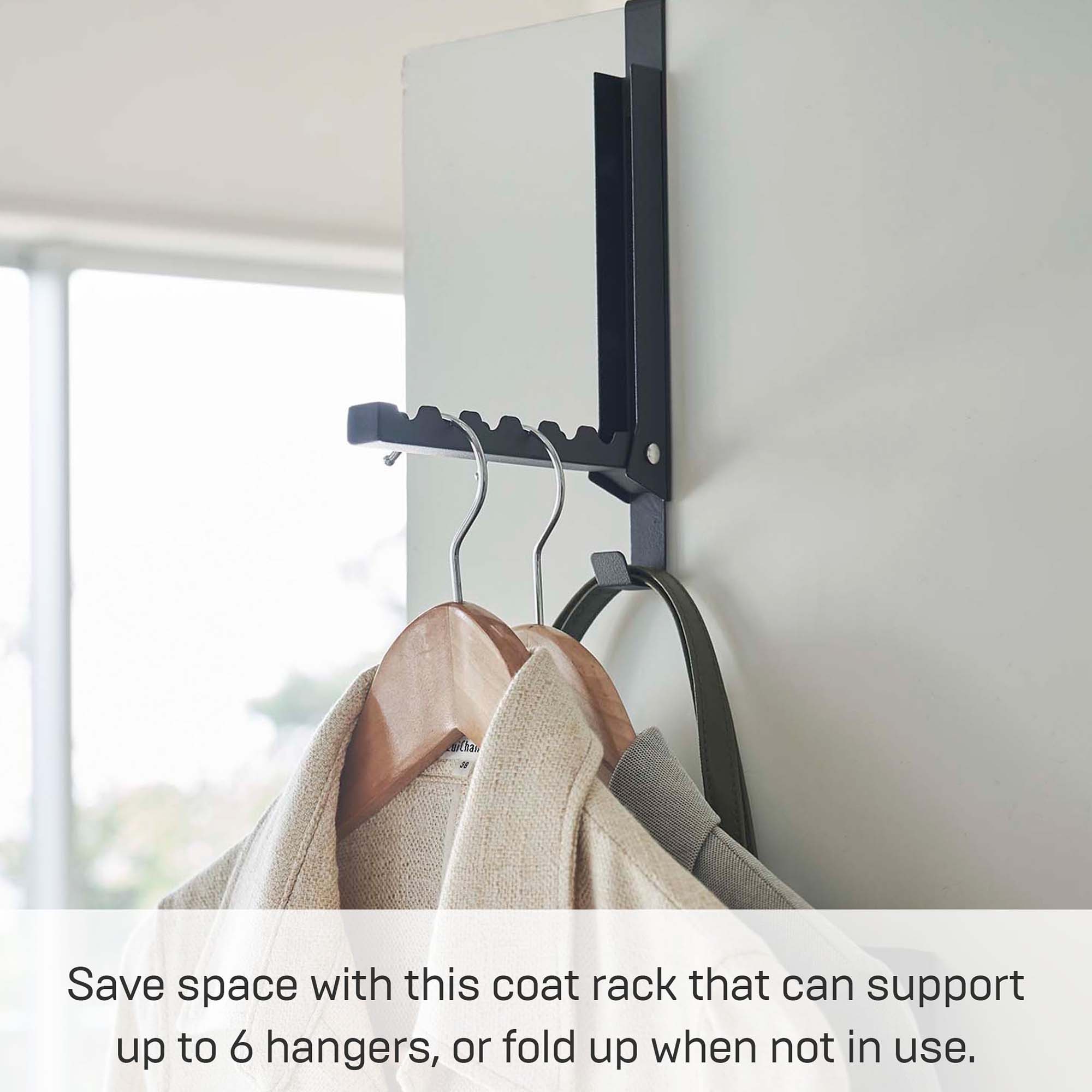 

Extender Over The Door Drying Rack 6 Hangers Laundry Hanging Clothes Rack Over Door Hooks Organizer Black