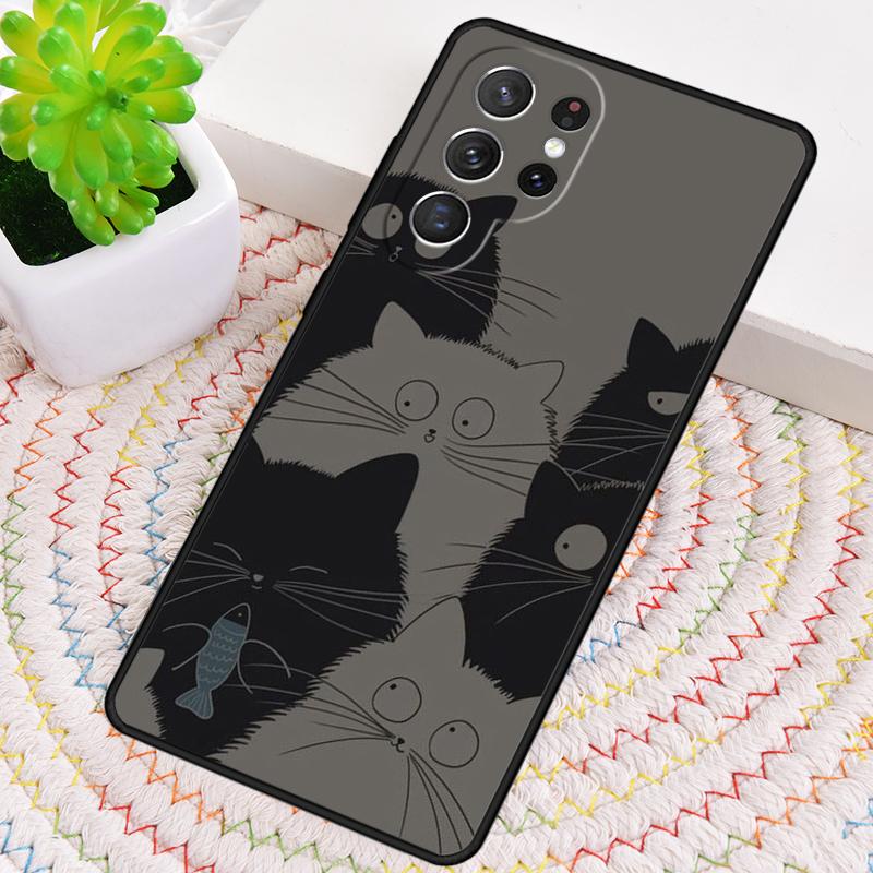 Cute Kawaii Cat Phone Case for Samsung Galaxy note 10 pro S26 Ultra S23 S24 FE S25 S21 S22 PLUS shockproof Cove