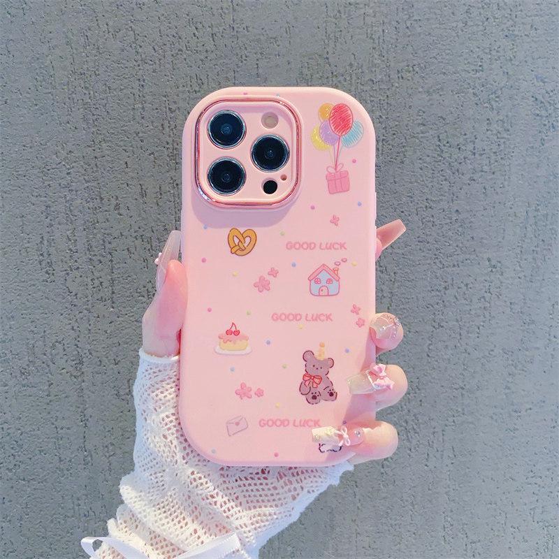 

Balloon Bear Metal Frame Phone Case for iPhone 13-17 Pro Max Apple 15 Pro Max