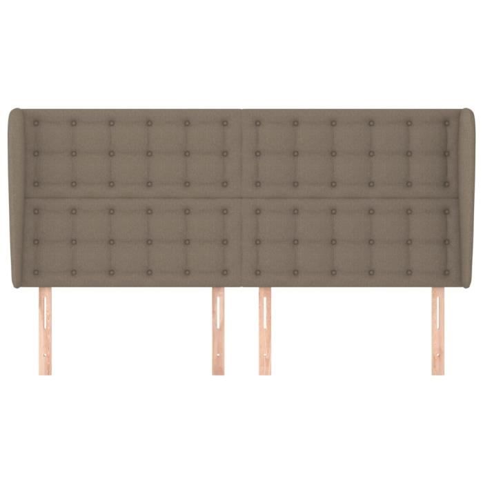 VidaXL Tête de lit avec oreilles Taupe 203x23x118-128 cm Tissu3118416