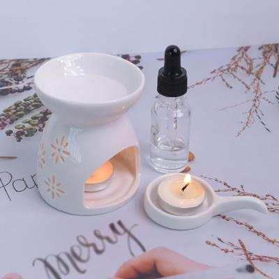 Essential Oil Burner with Spoon White Ceramic Aroma Burner Wax Melter with