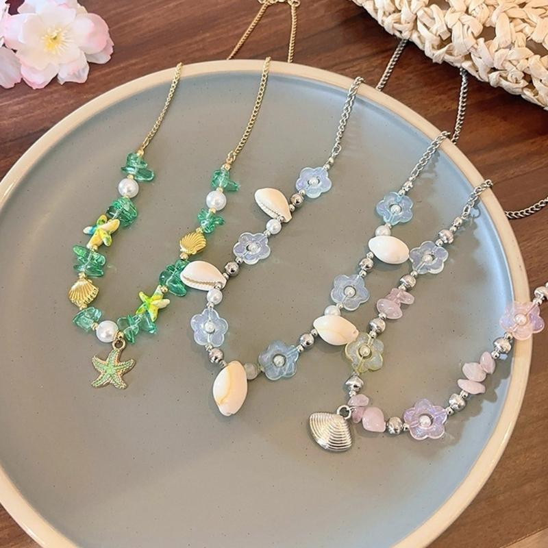 Multifuntional Shell Pendant Necklace Beaded Necklace Fashionable Clavicle Chain Necklace Perfect for Various Occasion