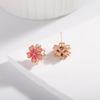 Korean-Japanese Cherry Blossom Resin Stud Earrings: High-End Silver Imitation Fashion for Women