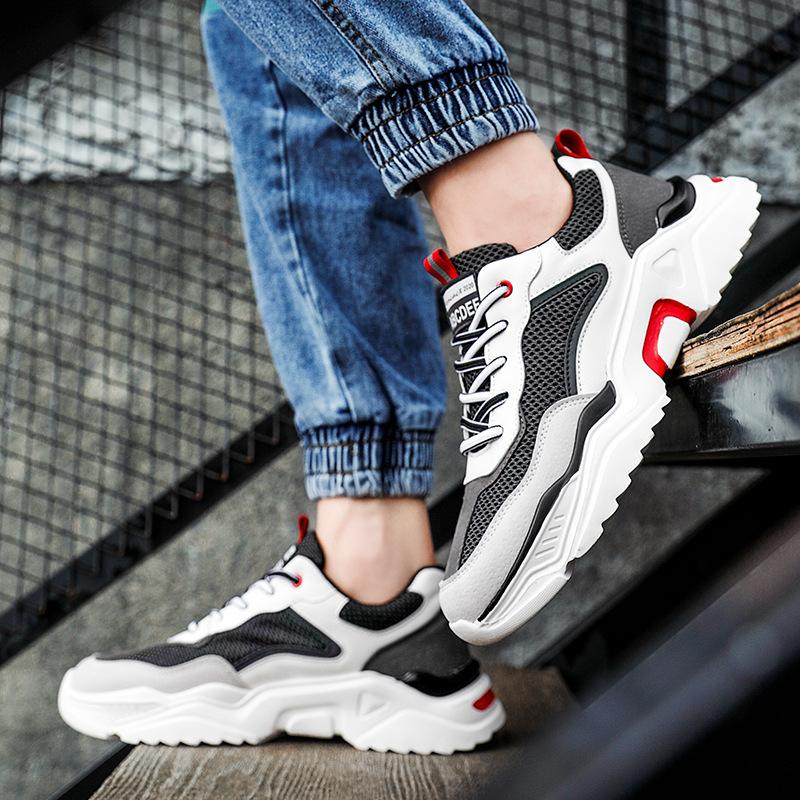 2024 autumn new men's shoes Comfortable breathable trendy shoes wild mesh board shoes casual sports increase white shoes21