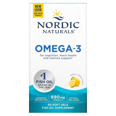 Nordic Naturals, Omega 3, Zitrone, 690 mg, 60 Kapseln (345 mg pro Weichkapsel)