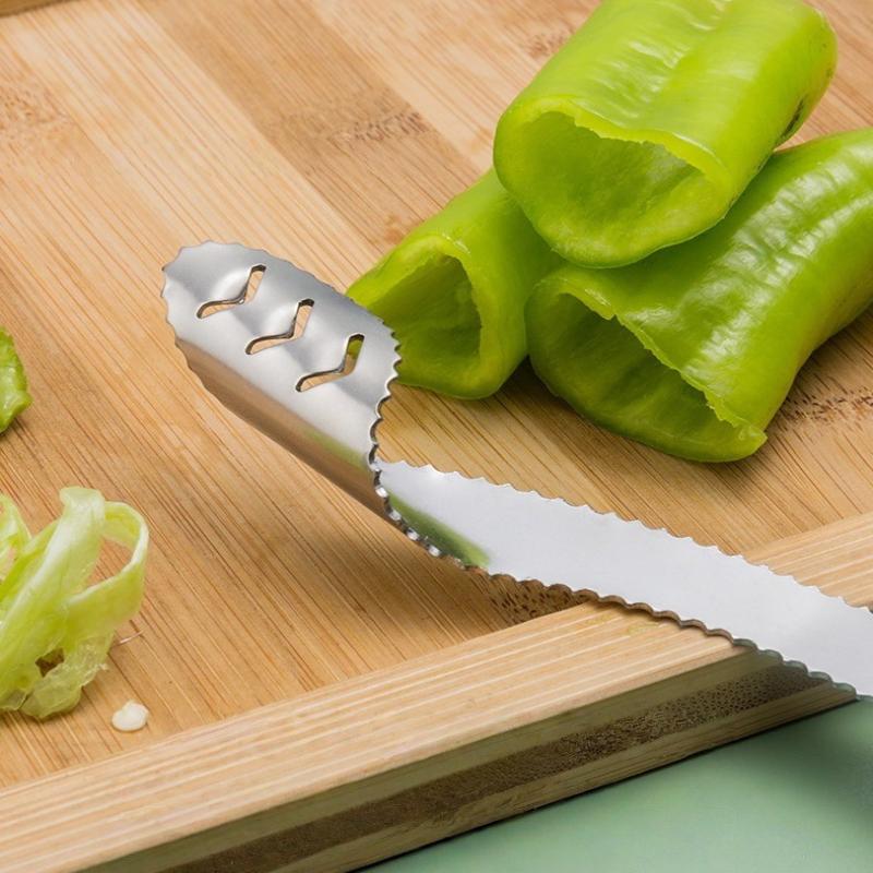Stainless Steel Corer Chili Corer Bitter Gourd Seed Remover Core Digging Knife Green Pepper Cutter Seed Digging Tool Kitchen
