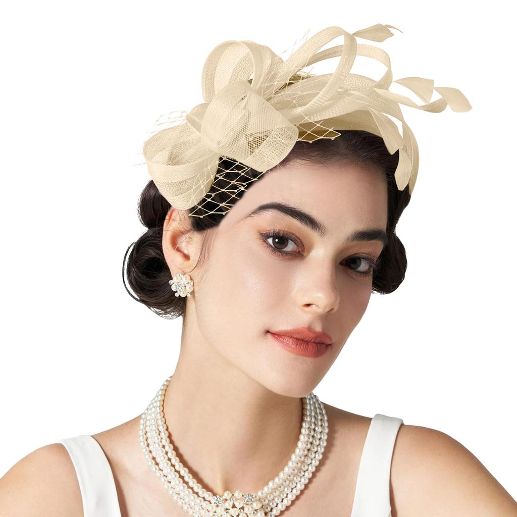 Large Head Bands for Women's Hair Tulle Fascinators For Women Tea Party Hats For Cocktail Wedding Fancy Sweatbands Women Head