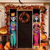 A Pair of Banners for The Day of The Dead, Featuring a Glamorous Evening Gown Zombie Design, Perfect for Halloween Decorations, Mexican Day of The Dea