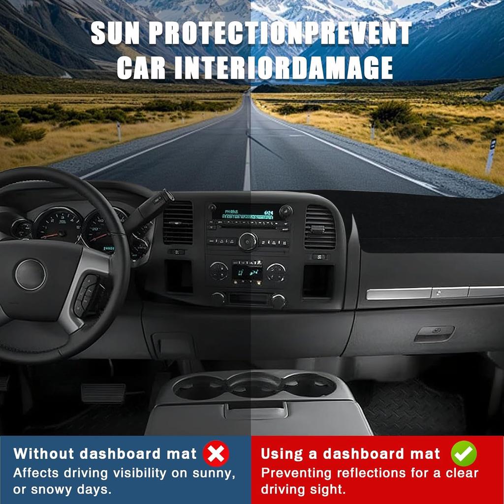 Dash Cover Mat Fit For 1999-2006 GMC Sierra/Chevy Silverado 1500 2500 3500 HD,2000-2006 GMC Yukon/Yukon XL/Chevy Suburban Tahoe Avalanche,Dashboard