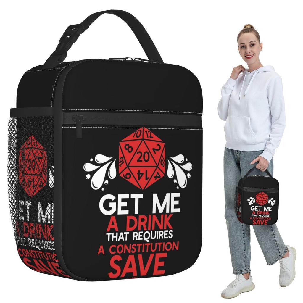 DND Pen And Paper Gift Id Insulated Lunch Bag for Women Office Cooler Thermal Food Box Tote Leakproof Lunch Boxes Container