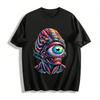 Novelty Cyclops Alien Graphic Print Trendy Loose Casual Top Pure Cotton T-shirt