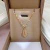 316L Stainless Steel Tree Leaf Pendant Necklace Cubic Zircon Clavicle Chain Necklace For Women Girl Gifts Jewelry