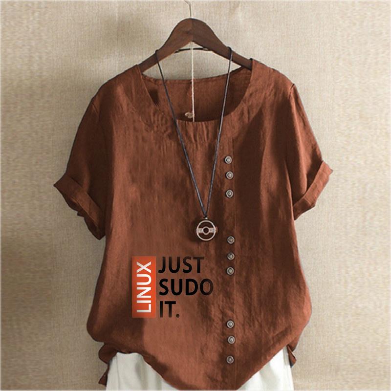 Women's Fashion Round Neck Short Sleeve T-shirt Casual Cotton Linen Graphic Shirt Leisure Loose English Letter Prined Summer Blouse Tops Plus Size