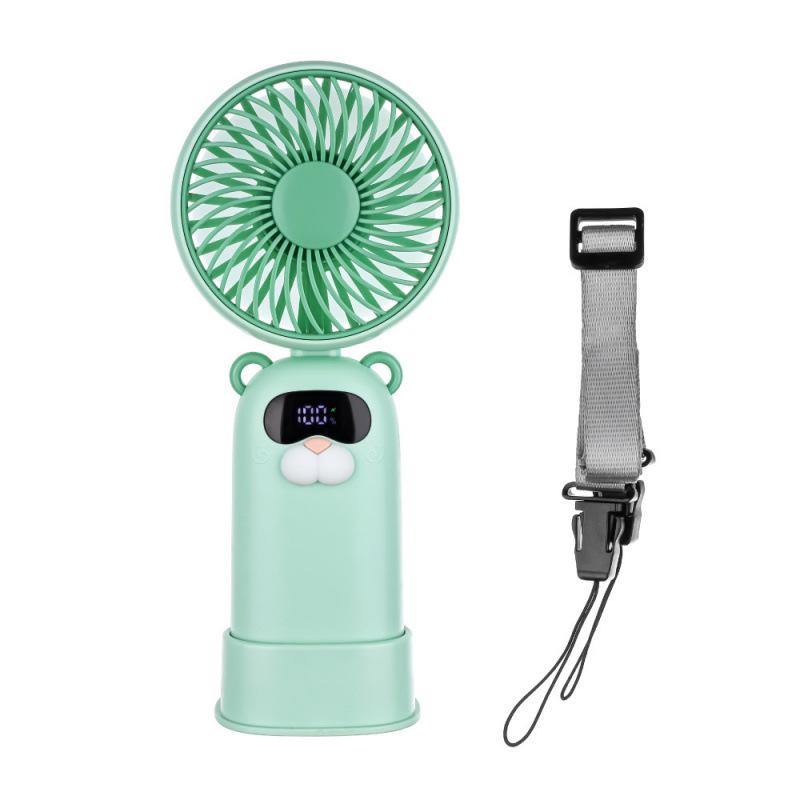 

Compact USB Rechargeable Folding Fan with LED Display for Neck and Desktop Use 77x37x174mm