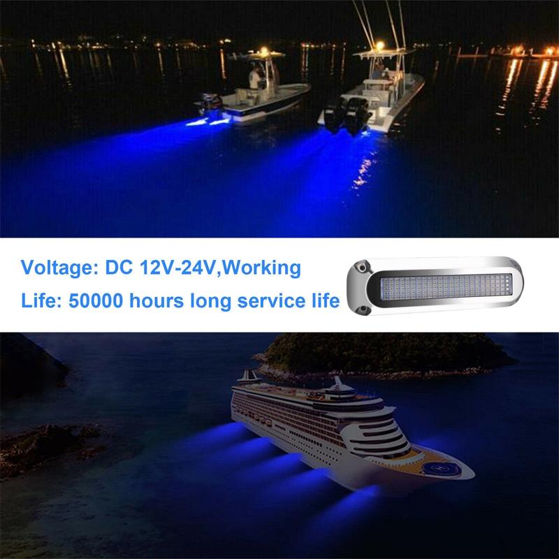 2PCS Submersible Navigation Lights 12v/24v 120LED Underwater Boat Lights Led Waterproof Marine Accessories Boats Lighting LED