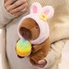 Easter Egg Capybara Stuffed Plush Toys Cute Animal Capybara Plushies Doll Bunny Rabbit Ears Hats Happy Easter Decor Kids Favor