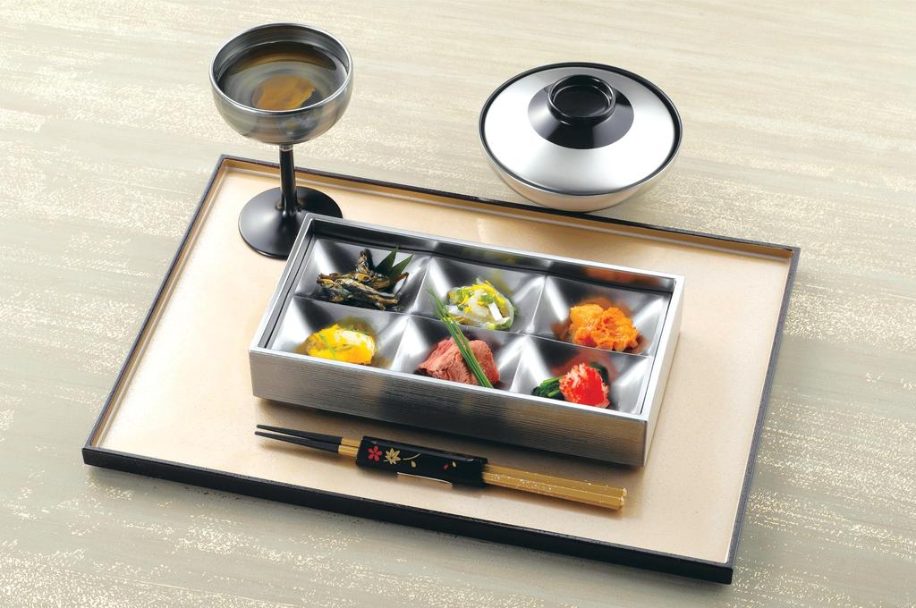 Wakaizumi Dishwasher Serving Silver Metallic 23cm Six Combo Lacquerware, Safe, TA8-inch Box, [For Plates] C-4-99