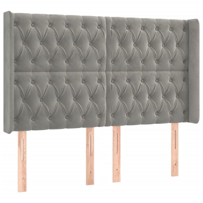 VidaXL LED Headboard Bedroom Furniture Double Bed Accessory Head of Bed Frame Interior Light Grey 3124438