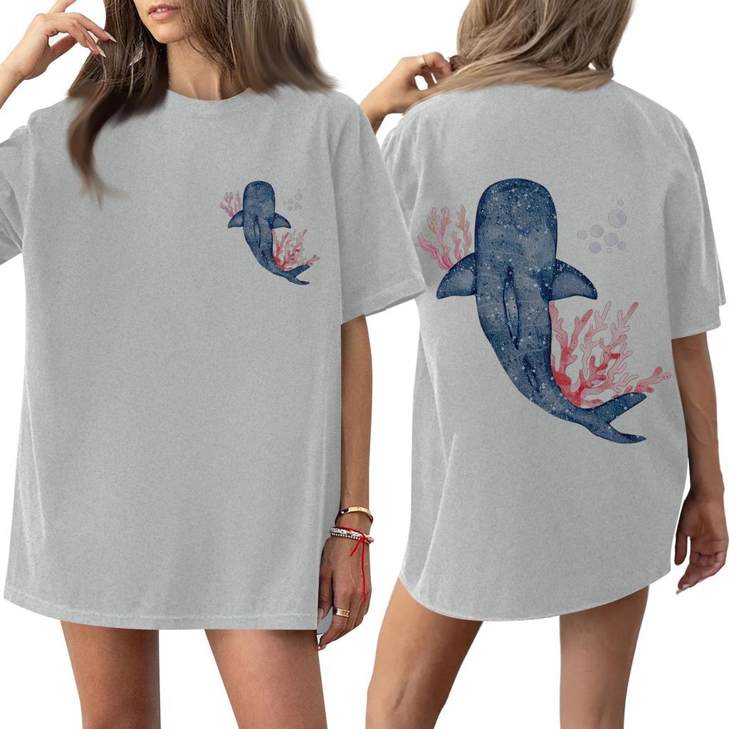 Top Tricou cu Mânecă Scurtă Imprimat cu Gât Rotund pentru Femei