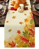 Thanksgiving Autumn Maple Leaves Table Runner Christmas Dinner Table Cloth Wedding Party Decor Cotton Linen Tablecloth