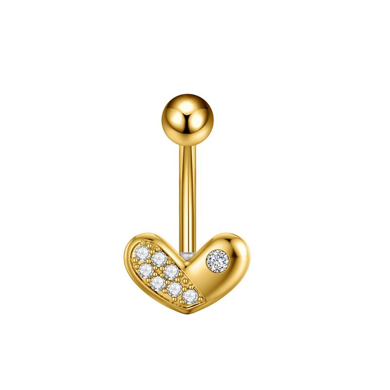 Fashion Belly Button Rings Simple Stainless Steel Heart Navel Piercing Barbell For Women Sexy Body Piercing Jewelry Gifts
