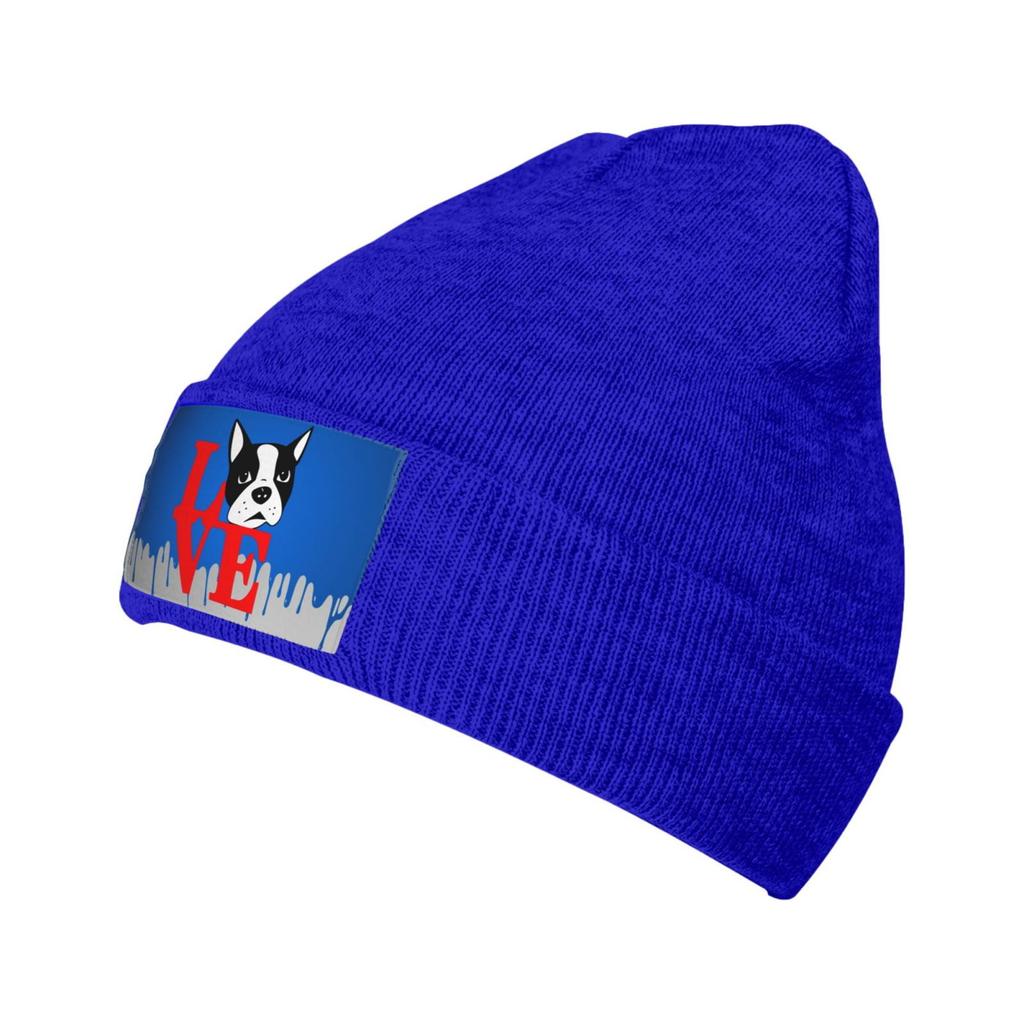 Love My Boston Terrier Unisex Adult Knit Beanie For Unisex Women Warm Snug Hat Cap Knitted Hat