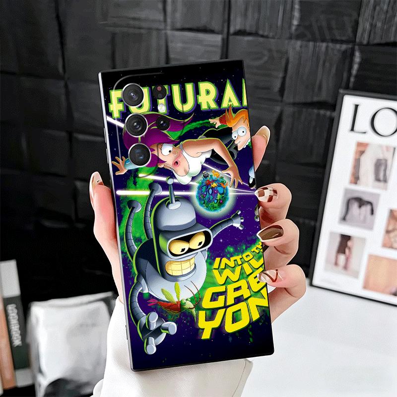

Cartoon Funny F-Futuramas Soft Phone Case for Samsung Galaxy S26 S25 Edge S24 Ultra S23 Plus S22 S21 FE S20 Black Cover Back She Samsung S22 Plus