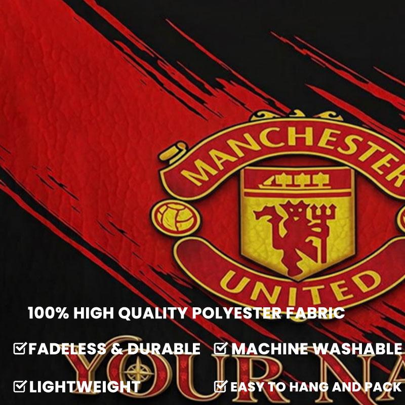Manchester United F Custom Name Wall Tapestry Aesthetic Wall Hanging Printed Fabric Blanket Decorative Tapestries for Bedroom Living Room Home Decor