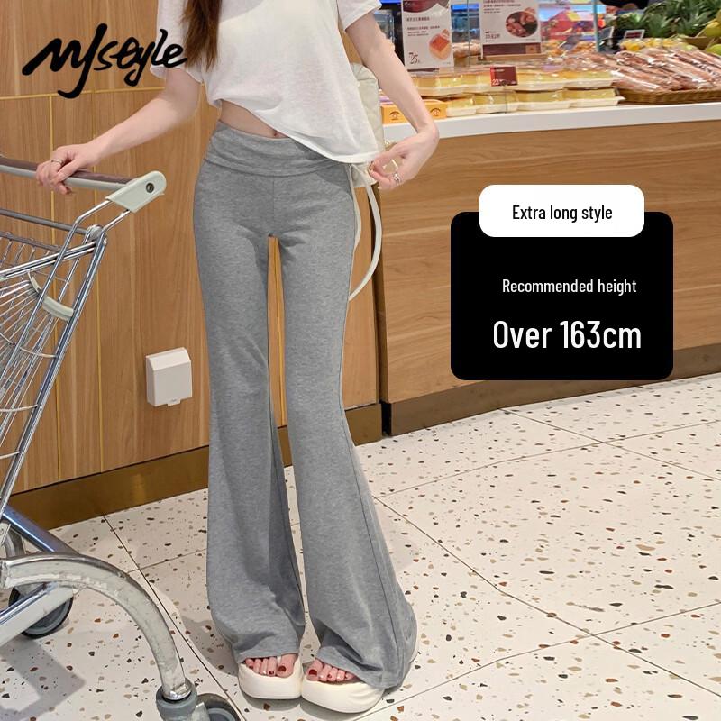 MJ STYLE Women s High-Waist Flared Casual Pants M