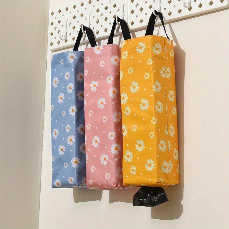 1pc Plastic Bag Storage Box, Foldable Garbage Bag Hanging Storage Bag Garbage Bin Rack Organizer, Household Food Bag Storage Box