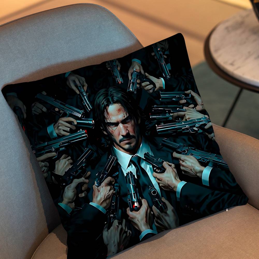 Game Assassin John Wick Pillow Cover Living Room Sofa Cushion Cover Bedroom Room Bed Pillow Cover Home Decoration