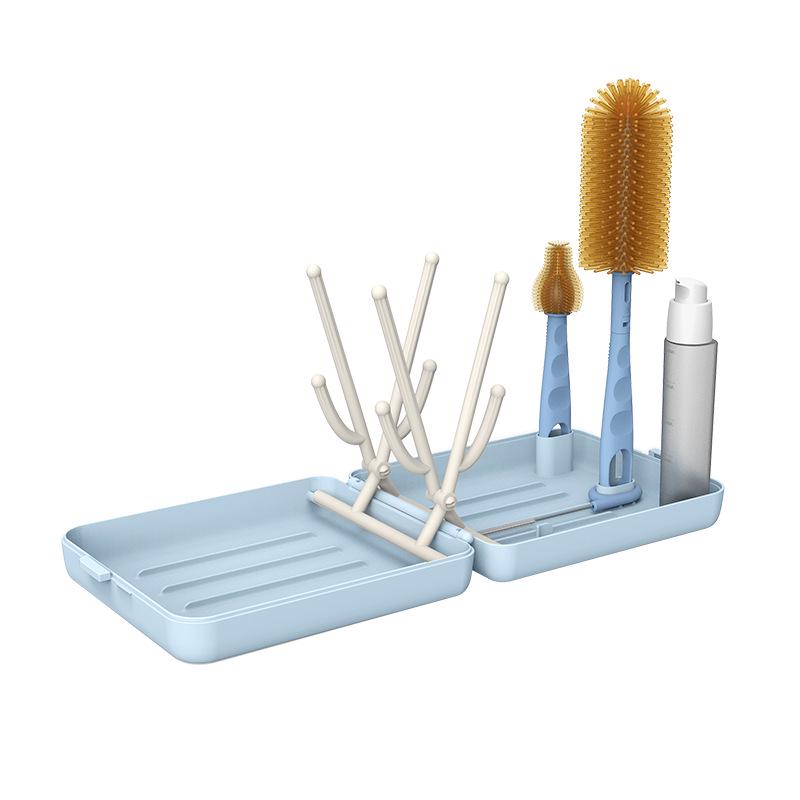 

Collapsible Travel Silicone Brush Set for Baby Bottles, Nipples, and Straws 150mm x 180mm x 46mm