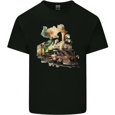 Locomotive Watercolour Trainspotter Trains Kids T-Shirt Childrens