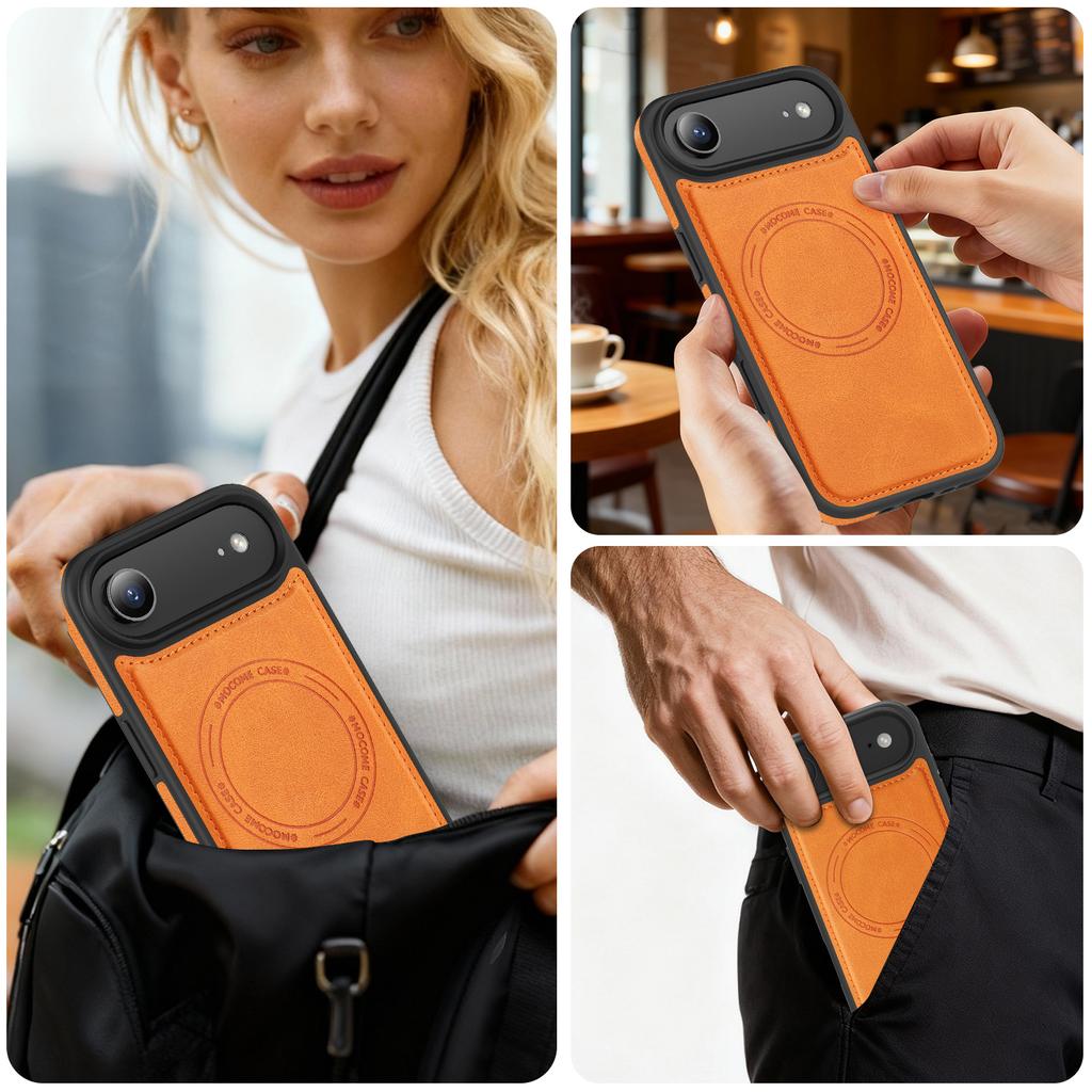 For iPhone Air Case Compatible with MagSafe Leather Back Phone Cover