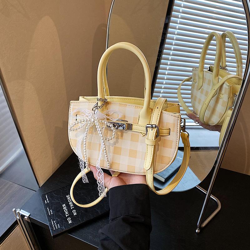 Premium Plaid Bag Women's New Fashion Versatile Shoulder Bag Niche Handbag Messenger Bag