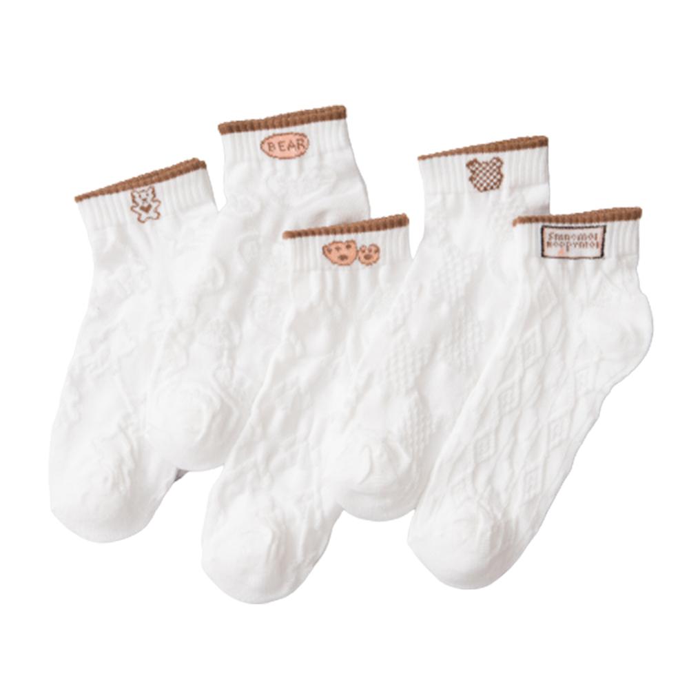 5 Pairs/Lot Summer Short Women's Socks Low Rise Comfortable Breathable Cute Print Ankle Foot Covers Fashion Cartoon Kawaii Socks