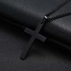 Men Party Gift Metal Steel Color Minimalism Black Cross Necklaces Clavicle Chains Necklaces Cross Pendant