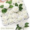 5/100pcs Artificial Fake Roses Heads with Stems Rose Flower and Green Leaves Valentine's Day Wedding Birthday Party Decoration