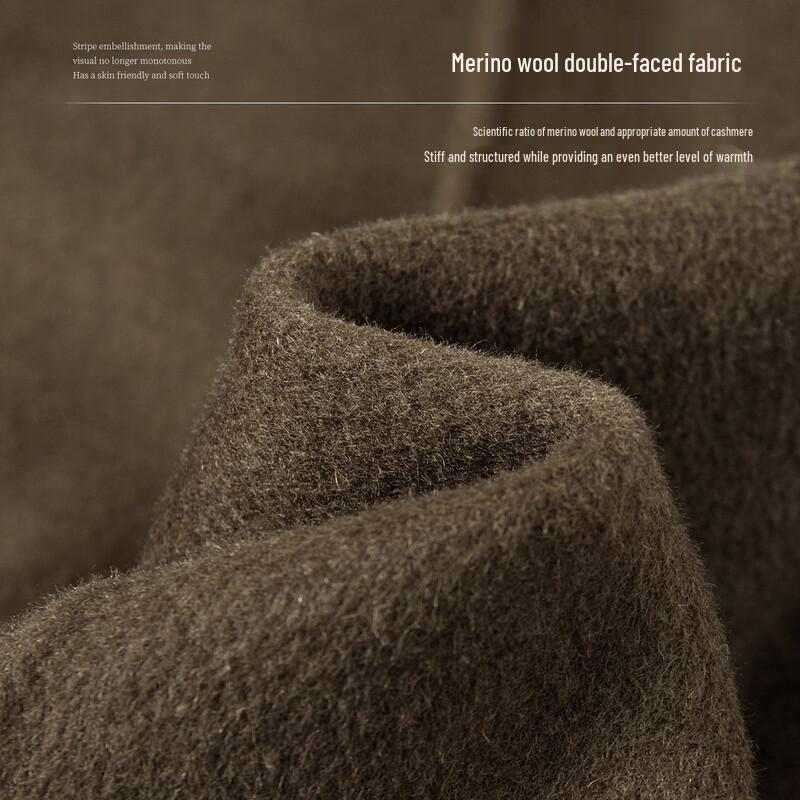 Futing Men's Mid-Length Wool & Cashmere Overcoat