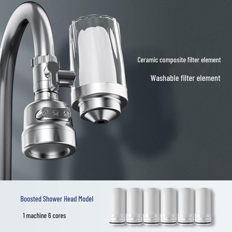 TLXT Stainless Steel Faucet Water Filter with Boost Shower