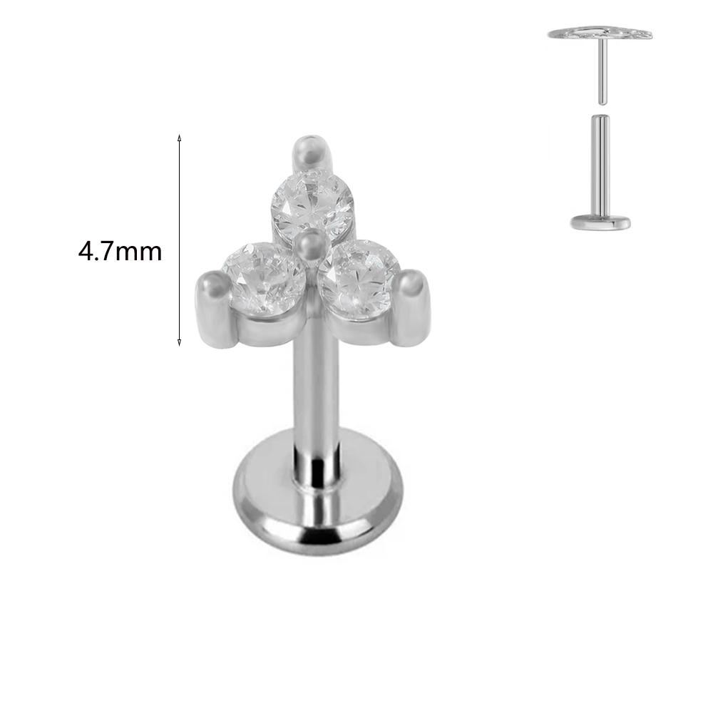 ASTM F136 G23 Titanium Labret Piercing Starfish Earring Stud Bee Leaf Push In CZ Threadless Cartilage 16/18/20G Body Jewelry